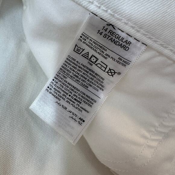 Old Navy Jeans SZ 14 Skinny Capri Mid Rise Callalily White Denim Stretch Button - Picture 4 of 10